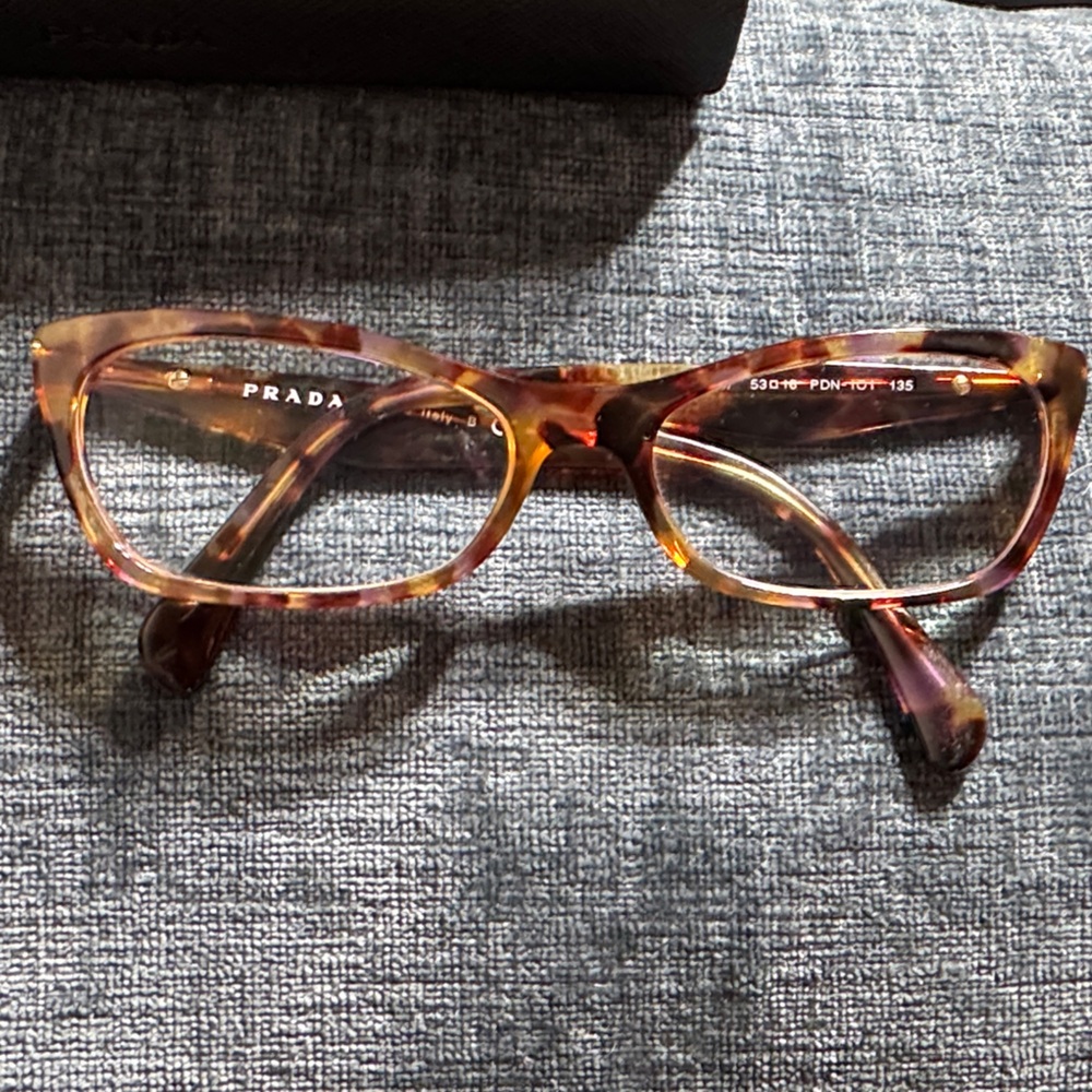 Prada Tortoiseshell Eyeglass Frames - Brown/Amber… - image 3